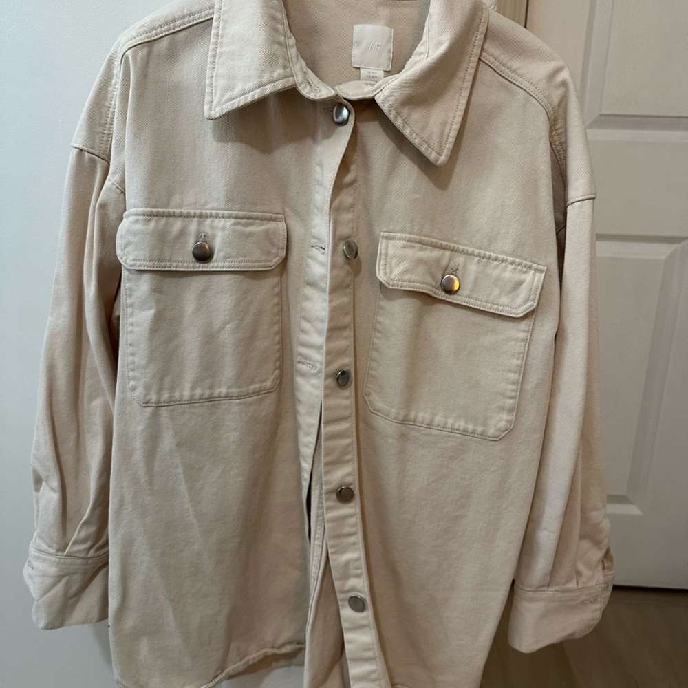 Beige Button-Up Jacket